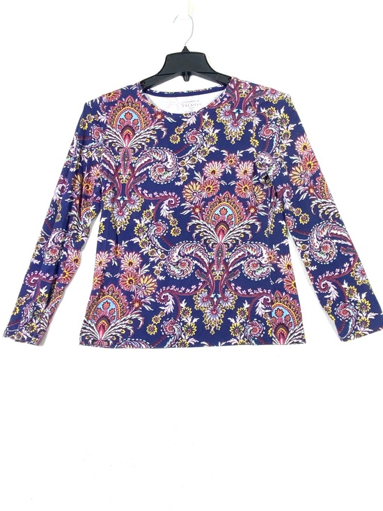 Talbots Tops - Talbots Imperial Floral Paisley T-Shirt Women's MP Long Sleeve Crew Neck Casual